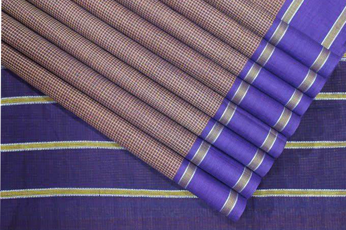 Dharwad Cotton Peacock Blue Saree 07 – Kumaran Silks