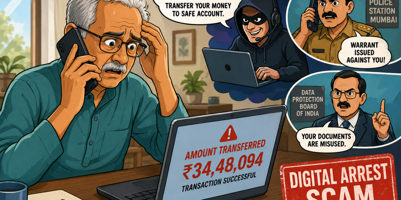 Be Aware – 66 Year Old Man from Mangalore Duped of ₹34.48 Lakh in ‘Digital Arrest’ Scam